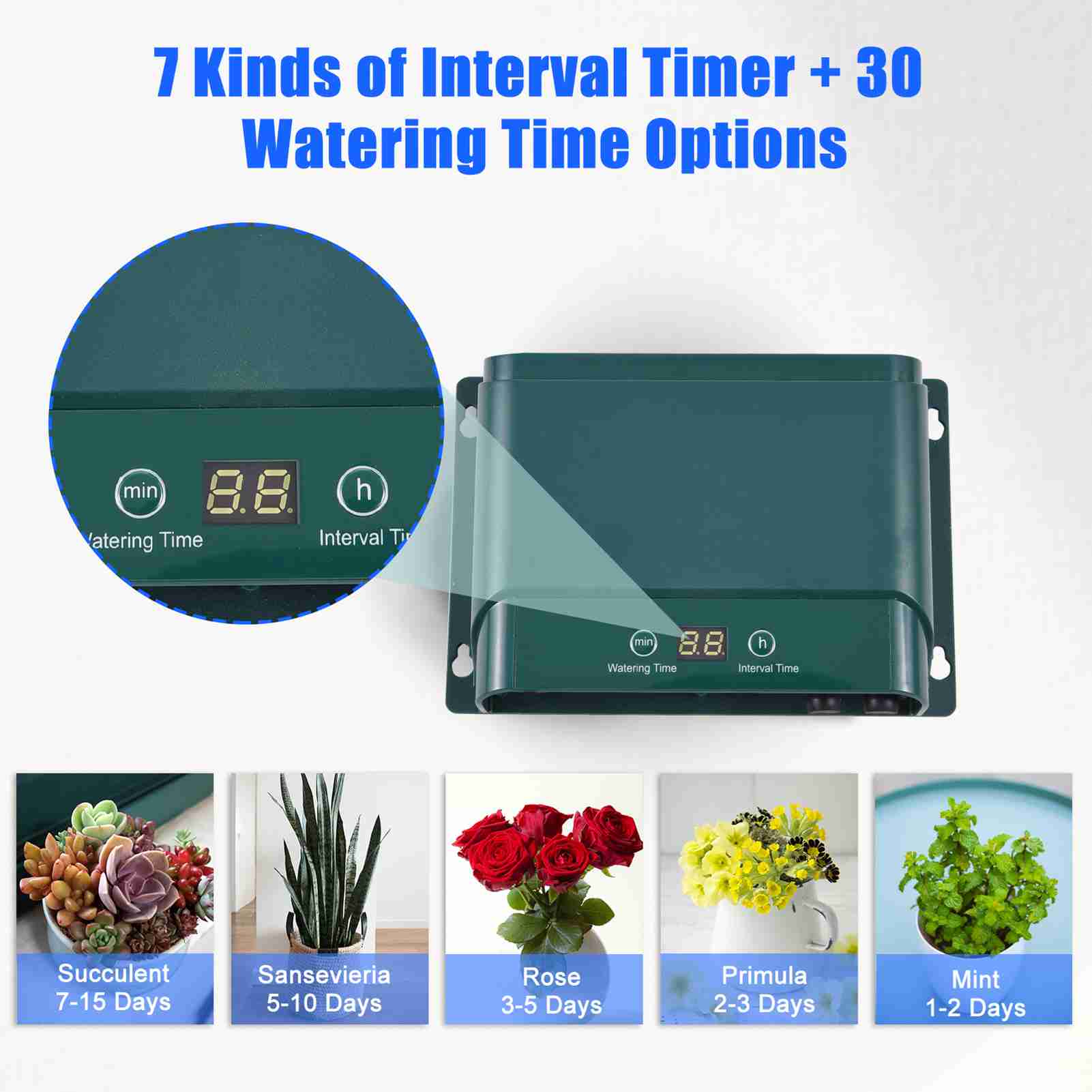 Kit de irrigação por gotejamento automático solar, sistema de irrigação automática para jardim, 7 modos de temporização, 30 modos de rega