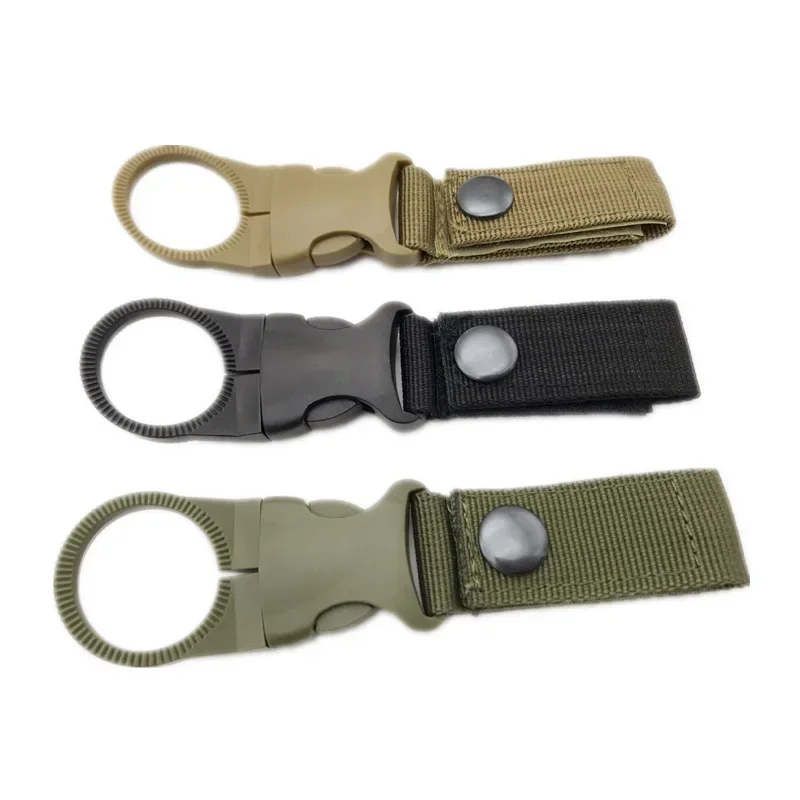 Gancio con fibbia in tessuto Clip porta bottiglia d'acqua Nylon esterno EDC Moschettone da arrampicata Cintura Zaino Gancio Moschettone da campo Clip da cintura