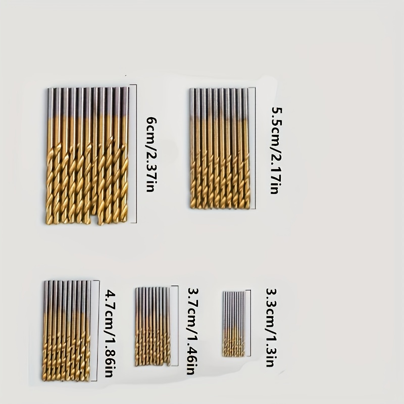 50 stks Titanium Plated Spiraalboor Set 1-3mm Kleine Boor Elektrische Boor Boor Gereedschap DIY Houtwerk Boor en Open Boor