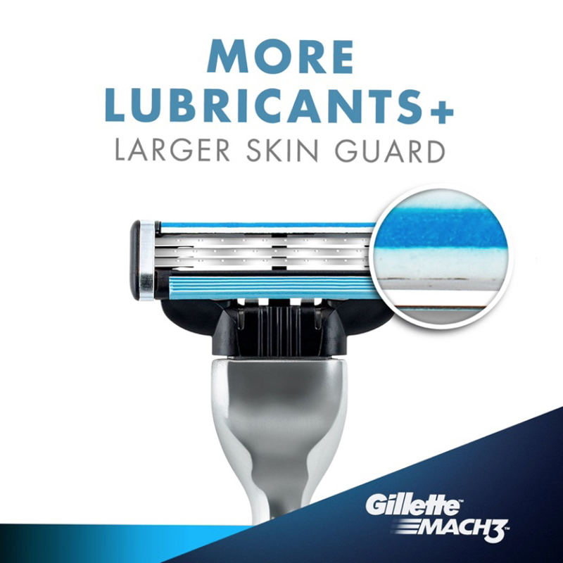 남성용 Gillette Mach3 면도기 리필 4/8 면도날 리필(루브라스트립 포함) 3 레이어 블레이드 고속 커팅 페이스 비어드 카트리지