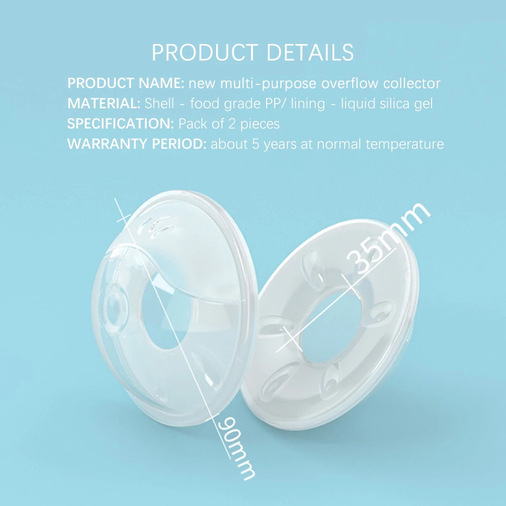Draagbare Moedermelk Collector Shell Siliconen Borstvoeding Lekkage Preventie Wasbare Anti-Overflow Pads Herbruikbare Verpleging Pads