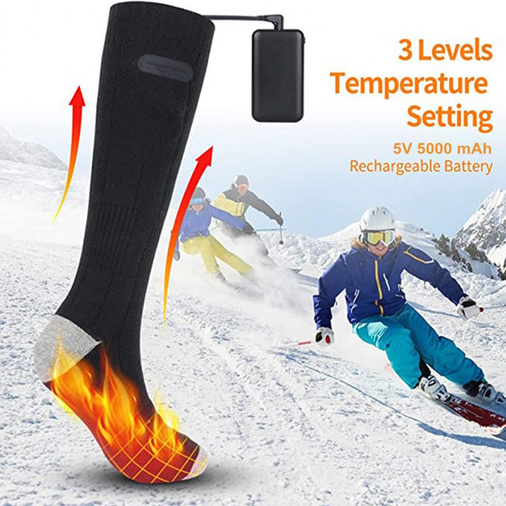 Calcetines térmicos recargables para hombre y mujer, medias eléctricas con Control remoto por aplicación, para esquí, senderismo, Camping, invierno, 1 par