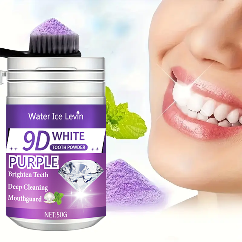 90 Second Teeth Whitening Powder - Purple Formula, Deep Cleaning, Enamel Safe, Fresh Breath, Instant Brightening, Winter Oral Ca