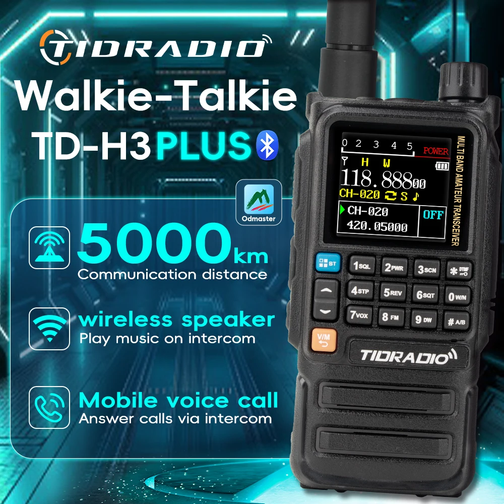 TIDRADIO H3 Plus Global Walkie Talkie Repeater Bluetooth Antworttelefon Air Band Long Range Radio Wandern Standby Radfahren Team