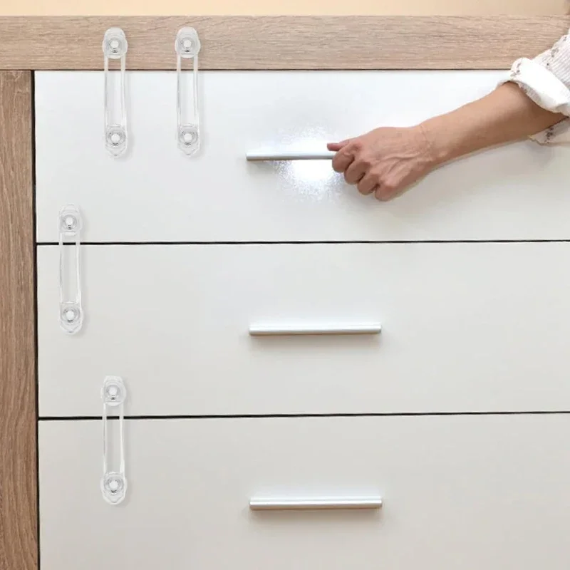 3/5 pçs multi-funcional bebê criança bloqueio de segurança gaveta geladeira locktransparente anti-abertura cinta macia bloqueio de segurança