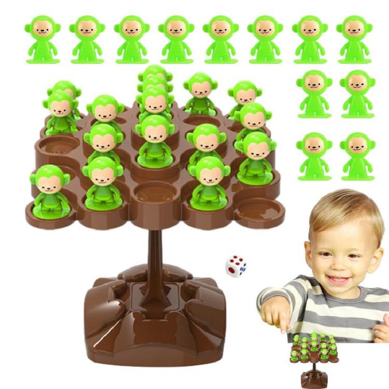 Monkey Balance Tree Focus Balance Training Toys Serie musicale pieghevole Gioco da tavolo interattivo genitore-figlio (COLORE CASUALE)
