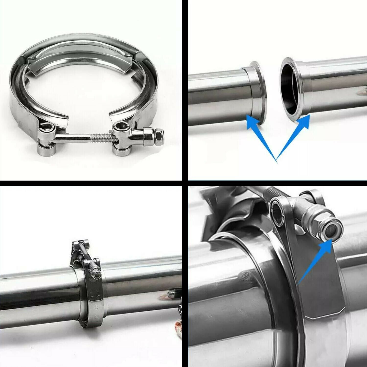 4/3.5/3/2.75/2.5/2.25/2/1.75/1.5 インチフラット 304 ステンレス鋼 V バンドクランプ鋼フランジ排気縦樋 T ボルトフラットフランジ