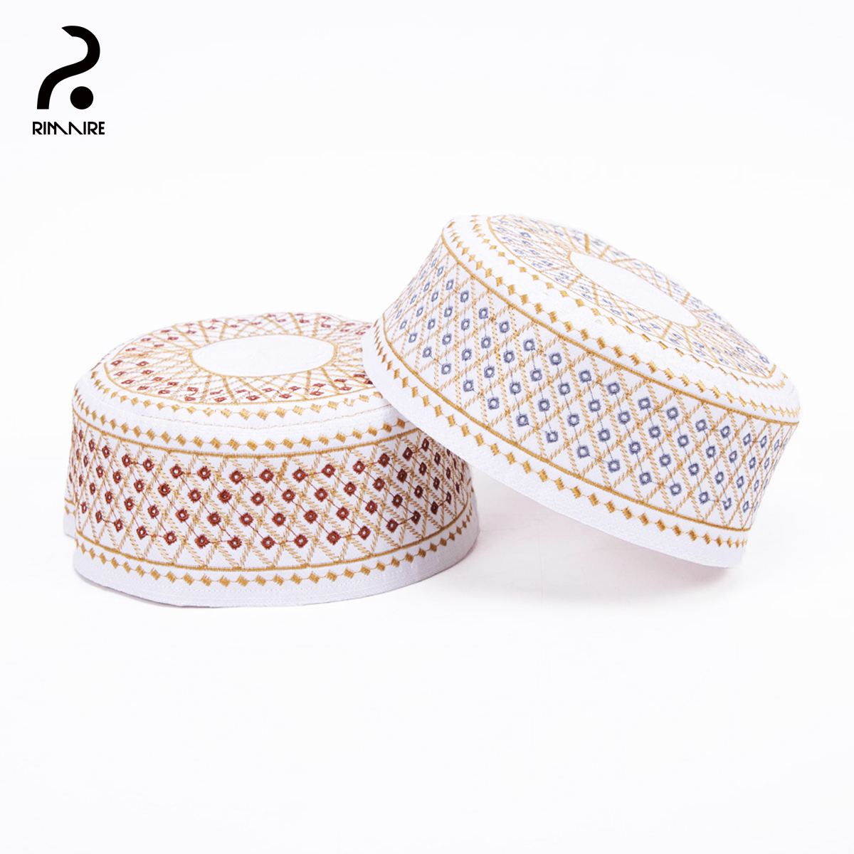 Rimaire pontos design masculino yarmulke casual islâmico bonés de oração primavera outono respirável muçulmano capa de cabelo chapéus festa atacado