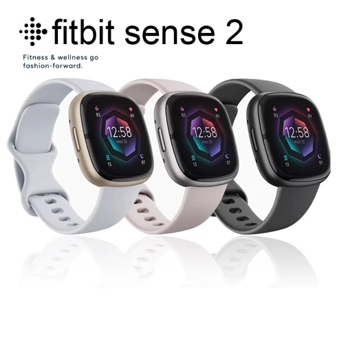 Смарт-часы с GPS Fitbit Sense 2, встроенный AMOLED-дисплей, GPS, отслеживание сердечного ритма сна, обнаружение стресса, спортивные ремешки для умных часов