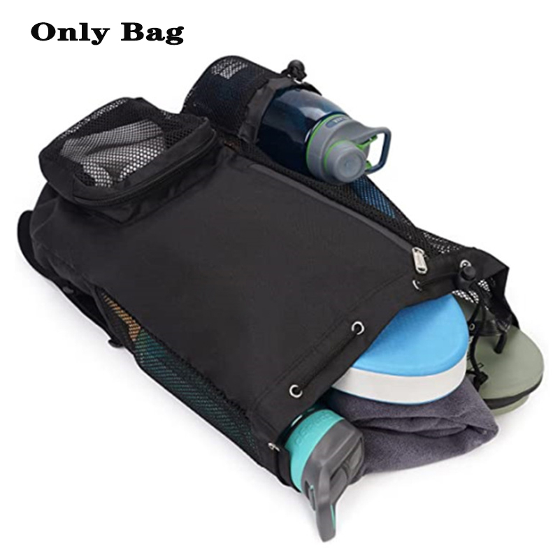Mochila de malha com cordão para bolsa de natação com bolso molhado Mochila de praia multiuso para natação, academia e equipamentos de treino