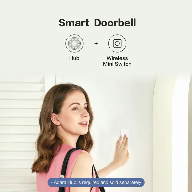 Aqara Sensor inteligente inalámbrico Mini interruptor llave conexión Zigbee remoto una tecla Control botón seguridad del hogar Mihome Homekit