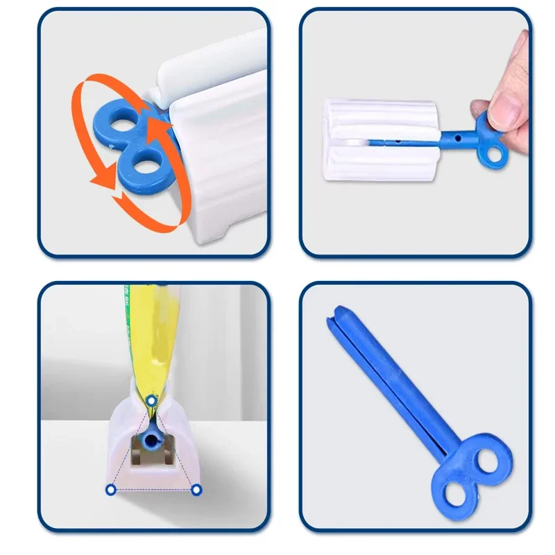 Rolling Tube ยาสีฟัน Squeezer ยาสีฟันที่นั่งผู้ถือขาตั้งหมุนเครื่องจ่ายยาสีฟันสําหรับห้องน้ํา