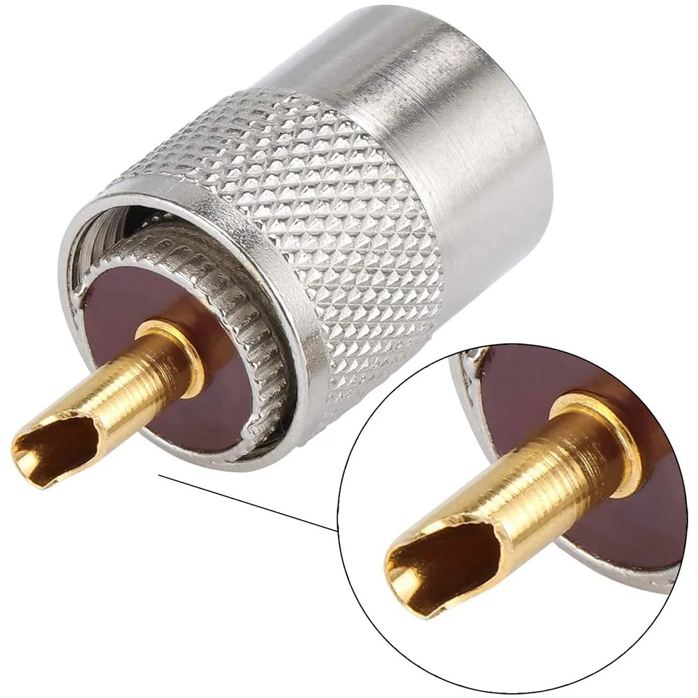 10 Pack UHF/PL-259 Solder Connector Plug with Reducer for RG8X, RG8, RG59, LMR-400, RG-213 Coaxial Coax Cable