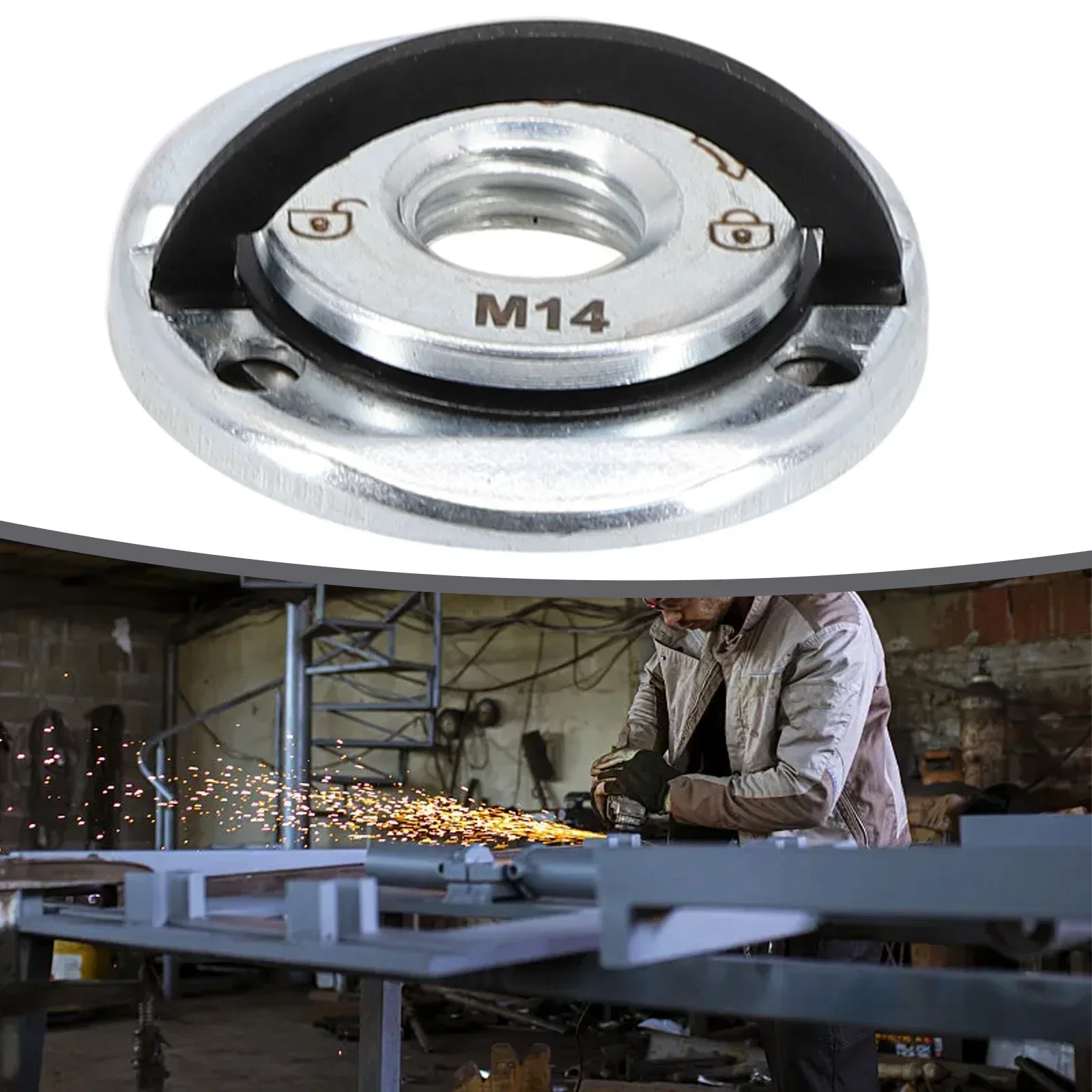 M14 Quick Release Self-Locking Grinder Pressing Plate Flange Nut Power Chuck Tools Common Thread Angle Grinder