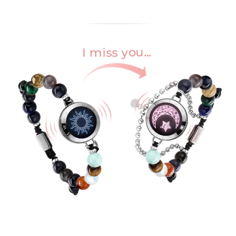 Totwoo Langstrecken-Perlen-Sonnensystem-Armbänder für Paare, romantisches Geschenk für Jahrestag, Geburtstag, Schmuck