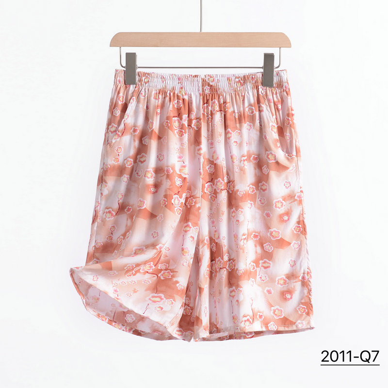 花柄ポプリンショーツ,カジュアルショートパンツ,ルーズビーチショーツ,ホームウェア,ラージサイズxl〜6xl