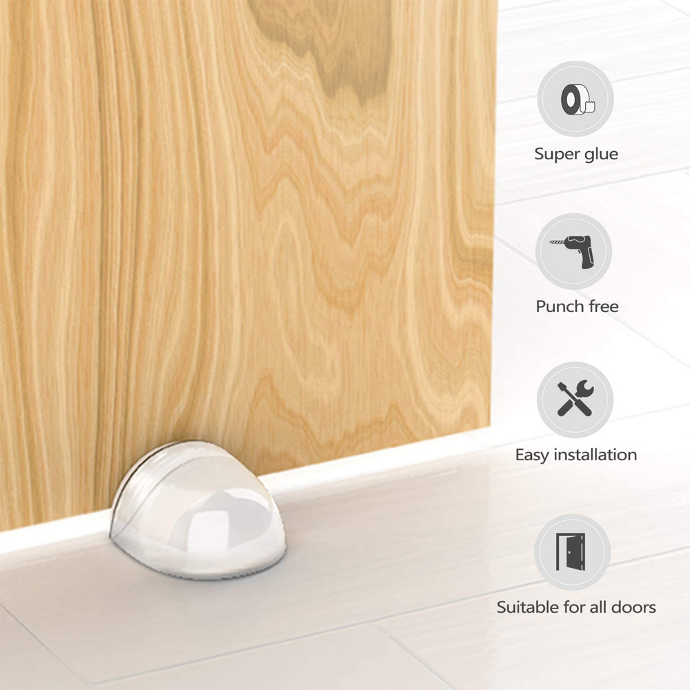 1–8 Stück transparenter Türstopper, selbstklebender Türhalter, bodenmontierter Türstopper zum Schutz von Wand und Möbeln