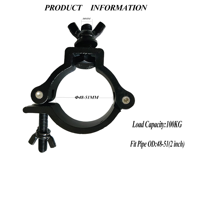 Pince de lumière de scène en alliage d'aluminium, crochets rapides, éclairage de théâtre, 48-51mm, 100kg, 10 pièces