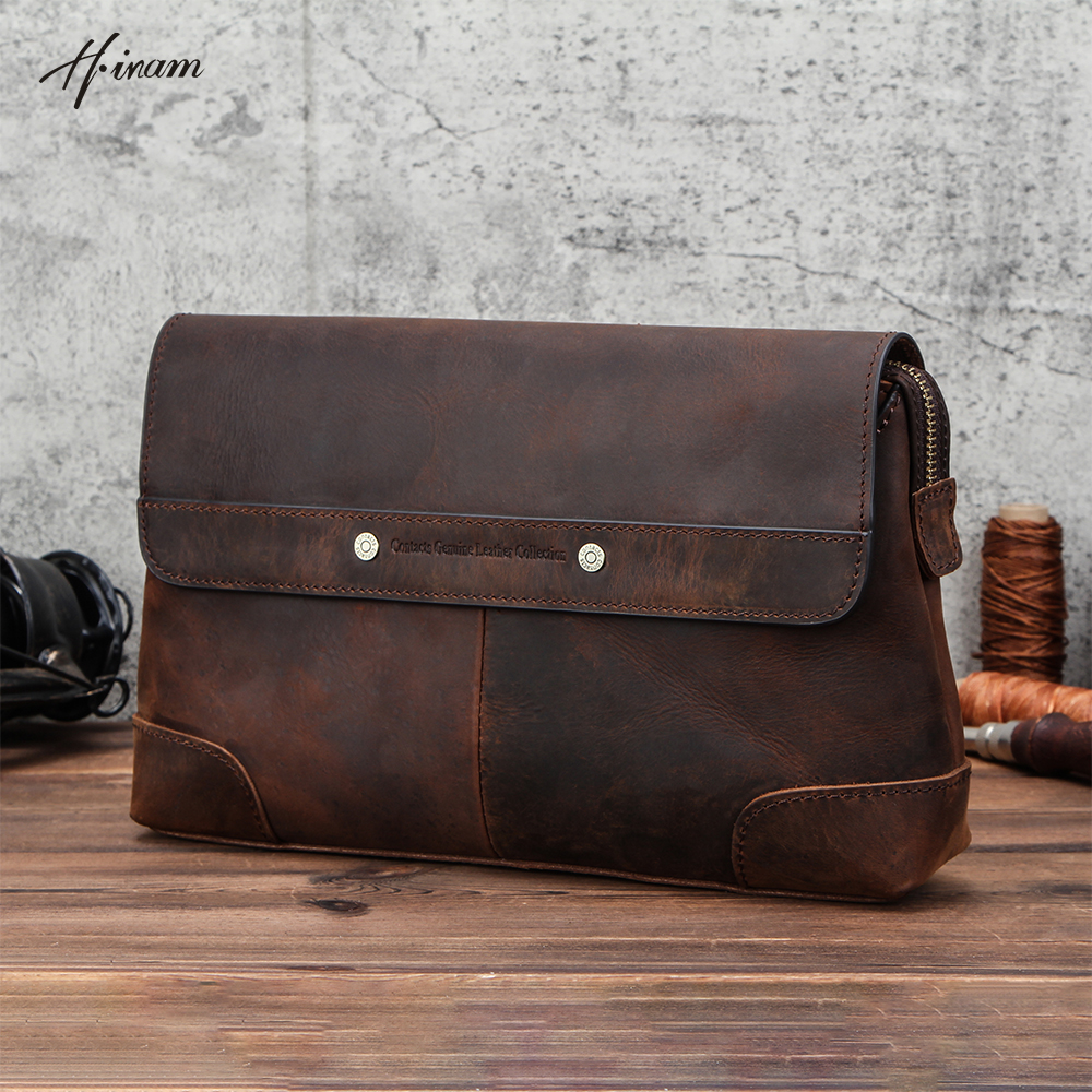 Luxus Rindsleder Herren Clutch iPad Mini 4 5 6 iPhone Clutches für männliche Männer Brieftasche Mode große Kapazität Geldbörse Geschenk