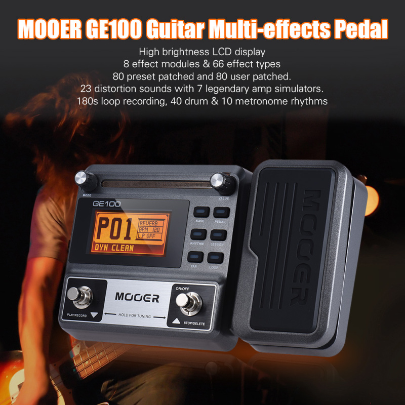 MOOER GE100 ギター マルチエフェクター エフェクトペダル ループレコードチューニング タップテンポ リズムスケール＆コードレッスン機能付き