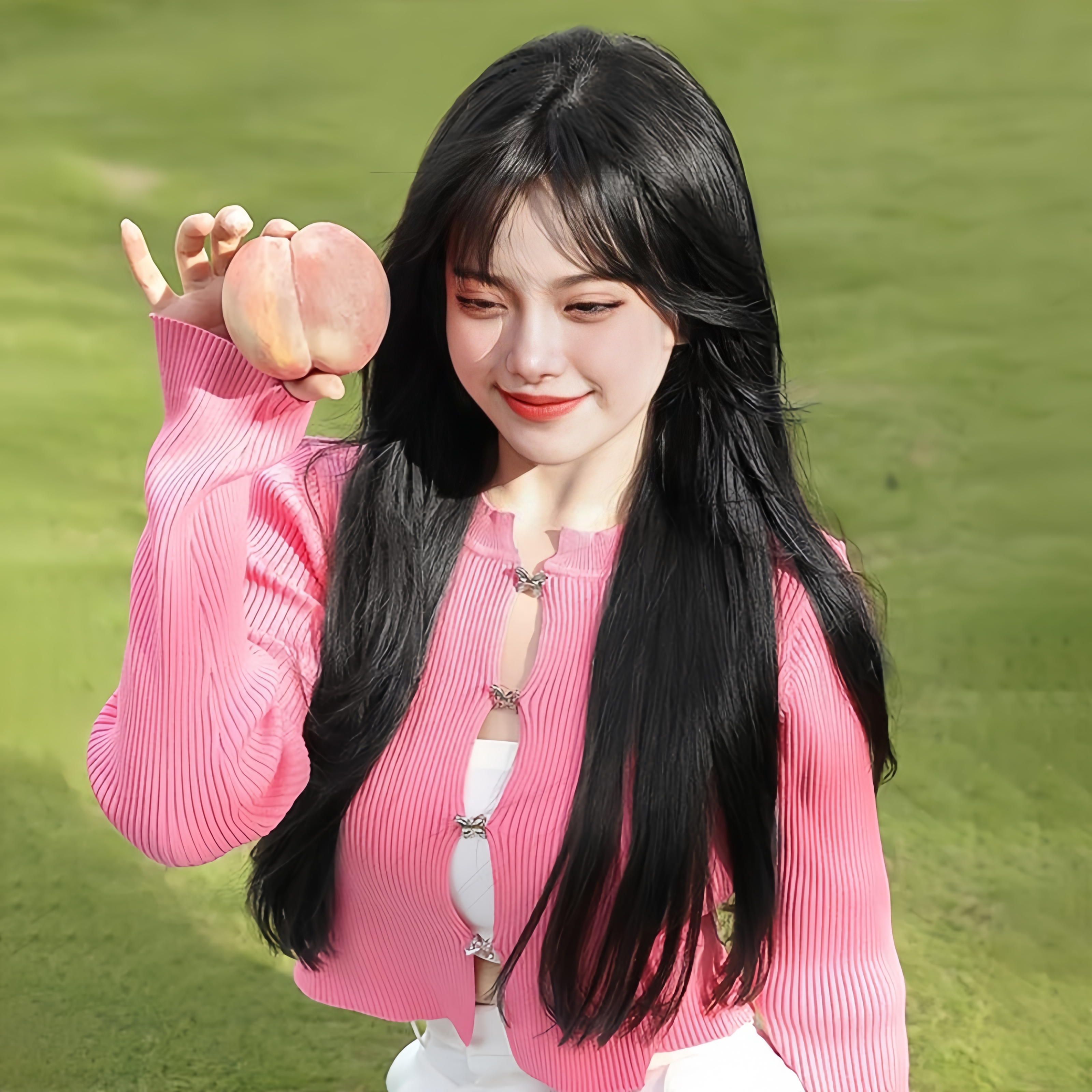 Mode Pruik Vrouw Lang Steil Haar Air Pony Temperament Trim Gezicht Zwart Beige Lang Haar Synthetische Vezel Full Head Cover