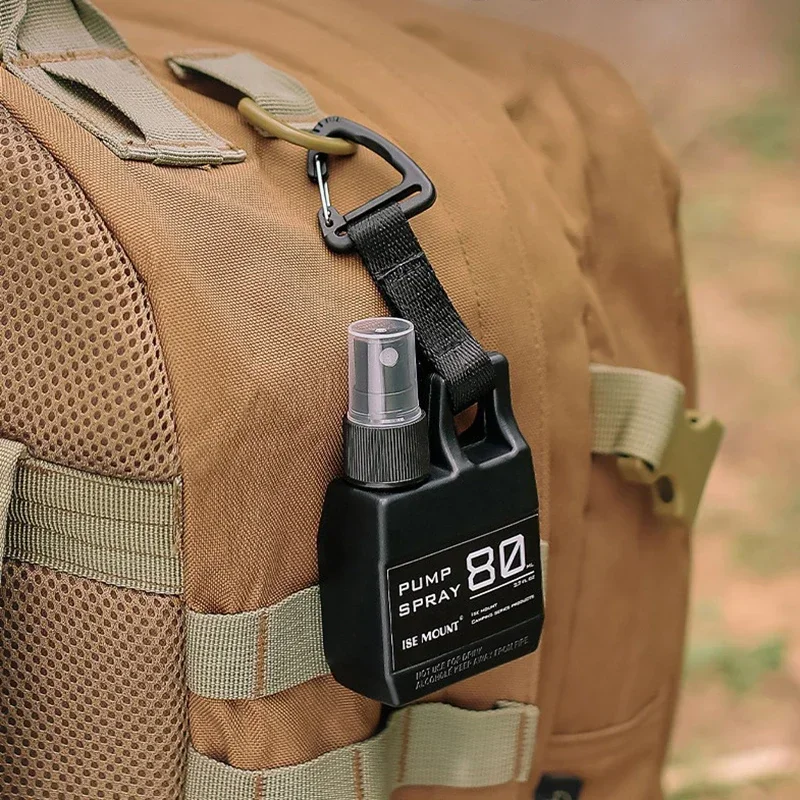 80ml Outdoor Portable Camping Pump Perfume Refillable Spray Bottle Empty with Buckle Cosmetic Containers Atomizer Bottle Travel