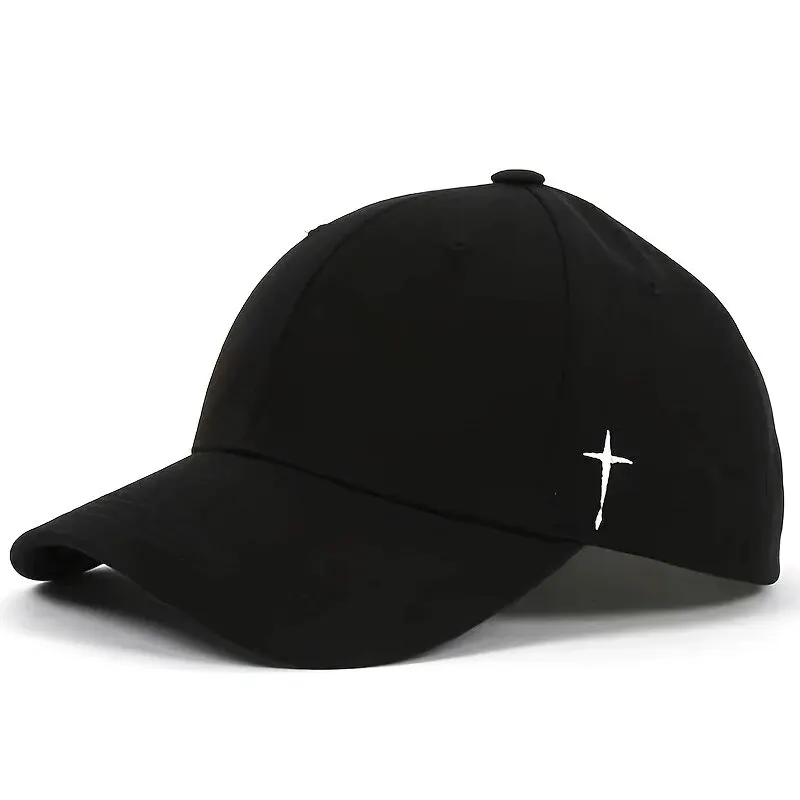 Unisex Side Cross Embroidery Baseball Caps Spring and Autumn Outdoor Adjustable Casual Hats Sunscreen Hat