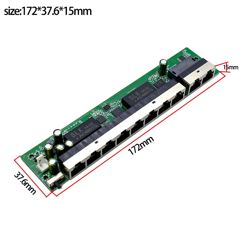 Protocolo estándar 802.3AF/AT 48V POE OUT/conmutador poe 48V 100 mbps 8 puertos POE con enlace ascendente/NVR de 2 puertos; Función Watchdog