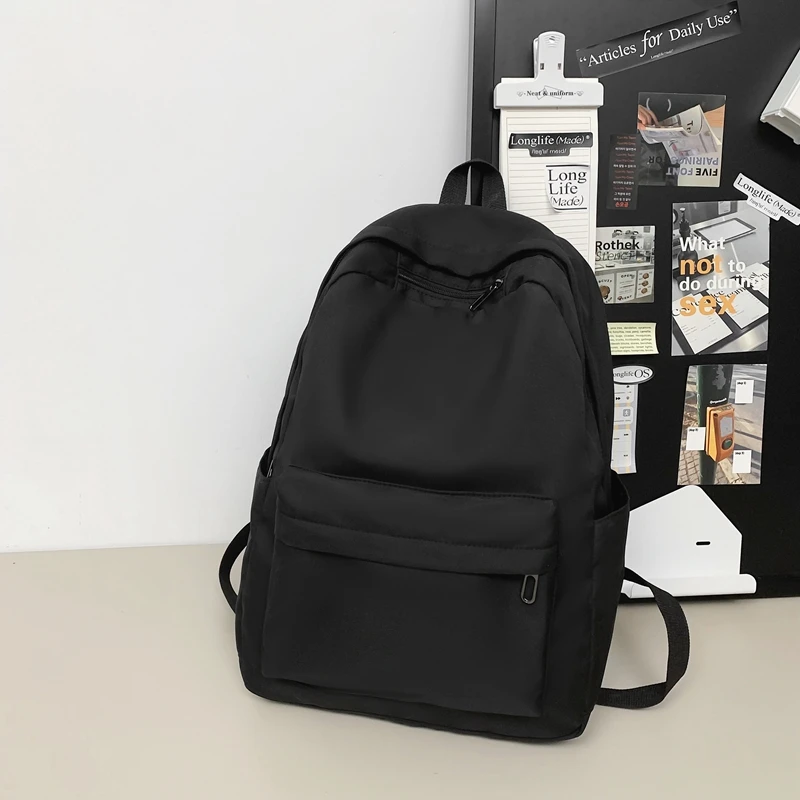 Simple Solid Color Casual Backpack, Lightweight Versatile High School Student Bag, Versatile Solid Color Daypacks ForHangingOut