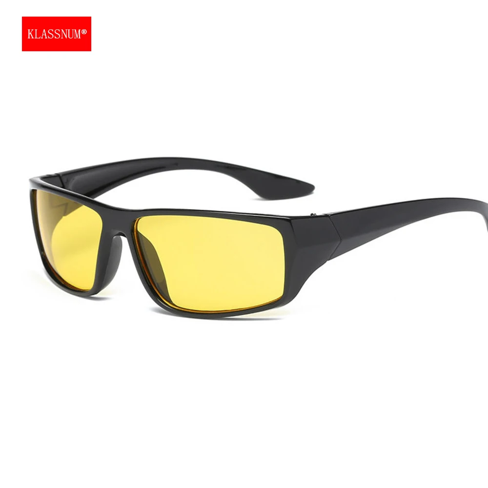 KLASSNUM gafas de visión nocturna clásicas para hombre, gafas de sol antideslumbrantes con lentes amarillos, gafas de conducción nocturna para mujer UV400 2025, nuevo en
