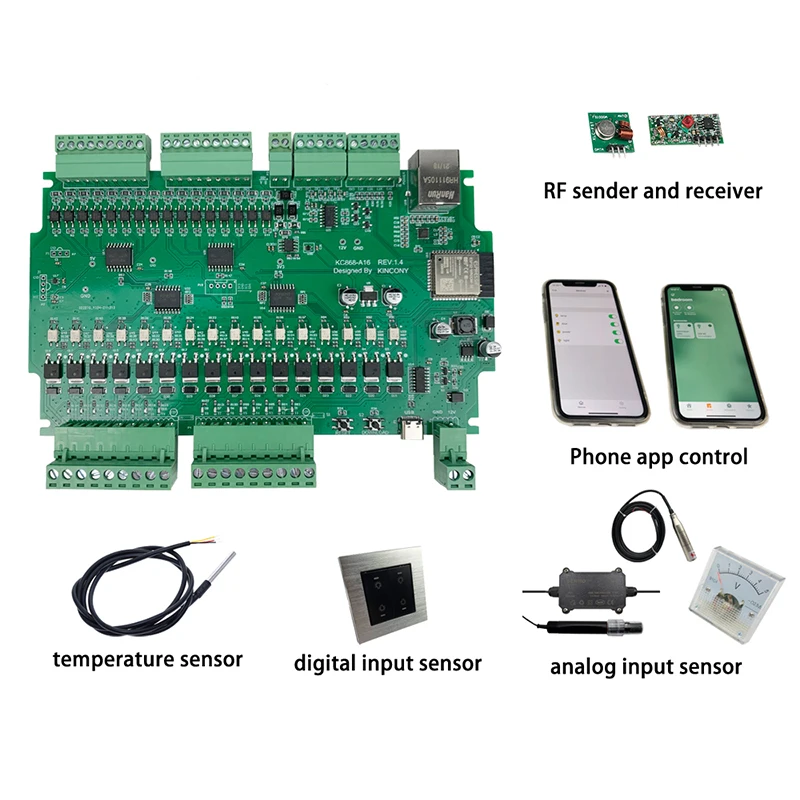 Placa de desarrollo de programa A16 ESP32 ESPHome, asistente de hogar, Tasmota, módulo DIY, interruptor de relé WiFi Arduino MQTT RS485 I2C Mosfet
