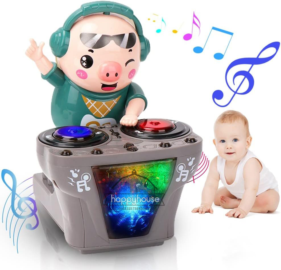 DJ électronique lumière musique danse cochon jouet jouets musicaux mignon balançoire danse cochon jouet avec musique LED lumières jouet Musical pour les enfants