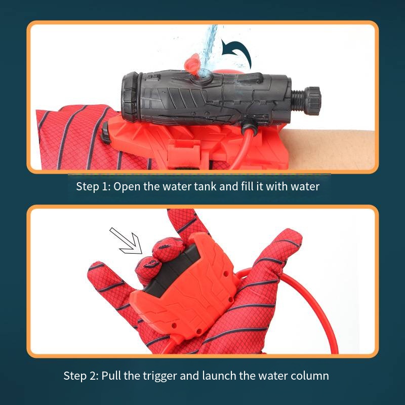 ฤดูร้อนใหม่ Spiderman รูปถุงมือ Launcher ชุดน้ําของเล่นเด็ก Hero Launcher นาฬิกาข้อมือกลางแจ้งน้ําต่อสู้ของเล่นเด็กของขวัญวันเกิด