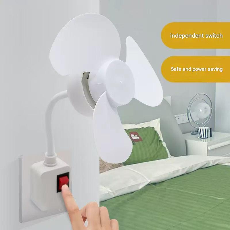 Neue drei-stecker integrierte kleine ventilator küche schlafzimmer hause kreative kleine wirbelwind steckdose fan beleuchtung leuchte