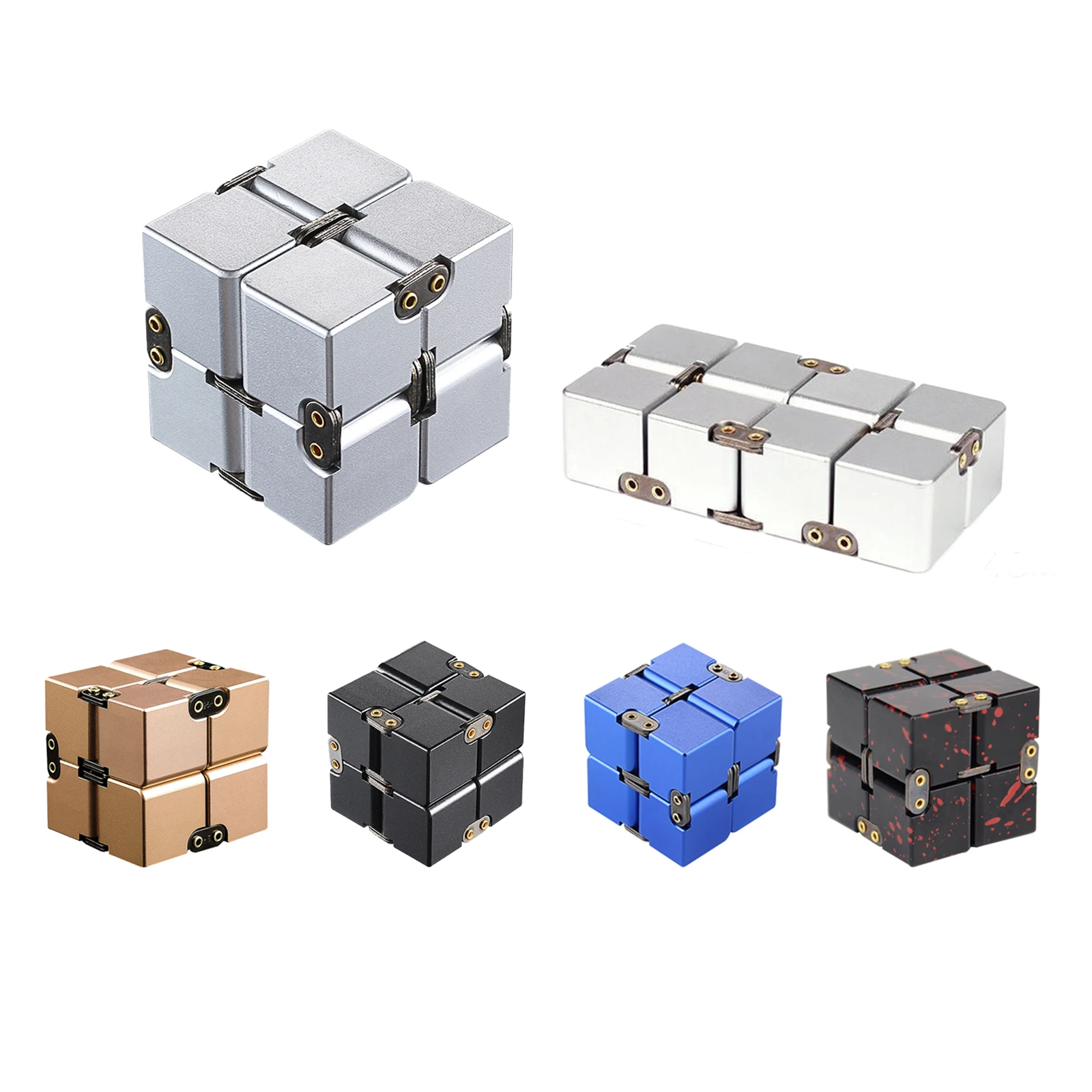 Infinity Cube Metal Fidget Toys, алюминий ‌   Антистресс, тревога, Непоседа, EDC, антистрессовая игрушка для взрослых и детей, аутизм, СДВГ
