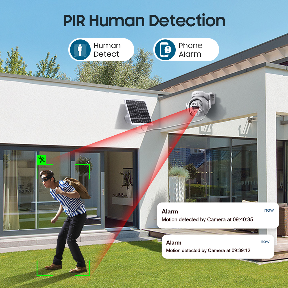 INQMEGA 8MP 12X Solar Camera Outdoor Security Camera 7800mAh Rechargeable Battery 5W Solar Panel PIR Human Detection PTZ Camera