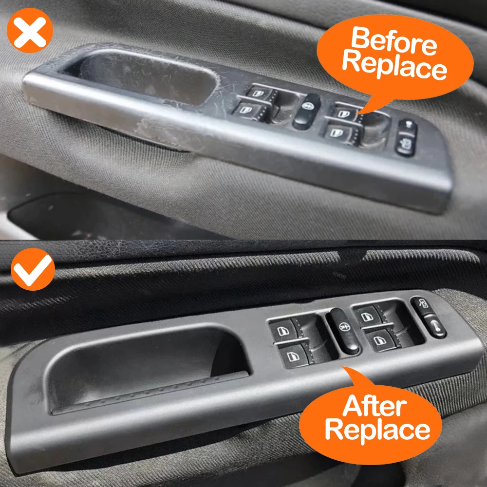 LHD Carbon Fiber Front Rear Left Right Door Handle Set Replacement For Volkswagon VW Bora Golf 4 MK4 Jetta 1999-2004