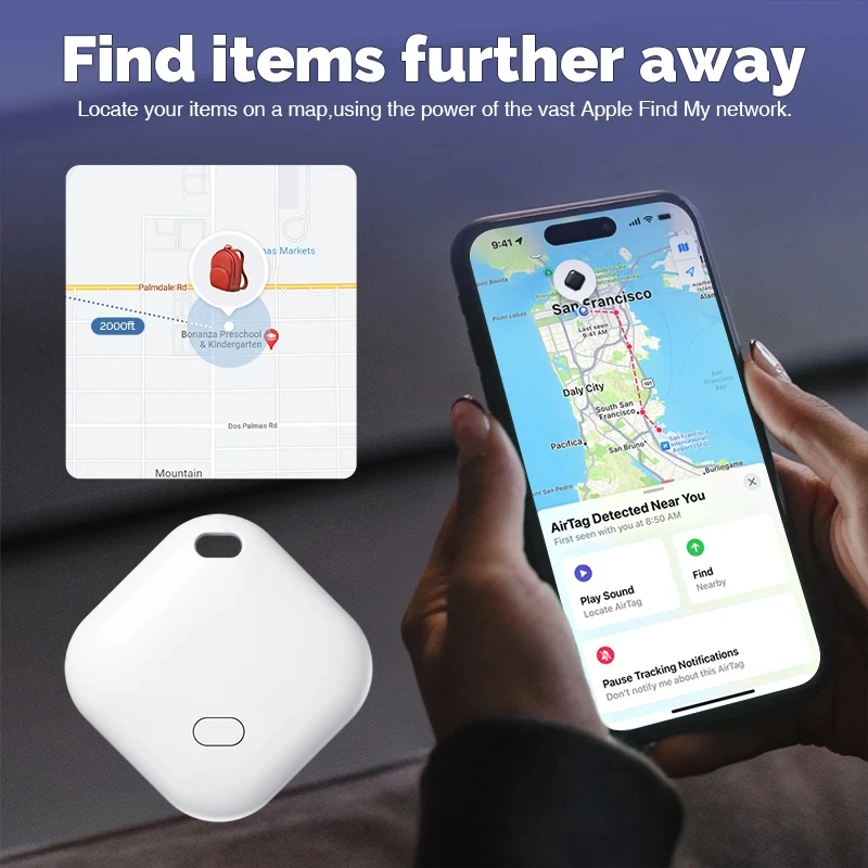 F2 สมาร์ทบลูทูธ GPS Tracker ทํางานร่วมกับค้นหา APP ITag Anti Lost Reminder อุปกรณ์ MFI Locator กุญแจรถสัตว์เลี้ยงเด็ก Finder