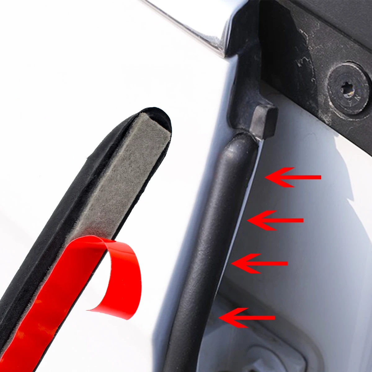 Uds de relleno de tira de sellado de goma para coche, tira selladora de protección de Pilar B, accesorios para automóviles, pegatina, 2 burlete de puerta de coche