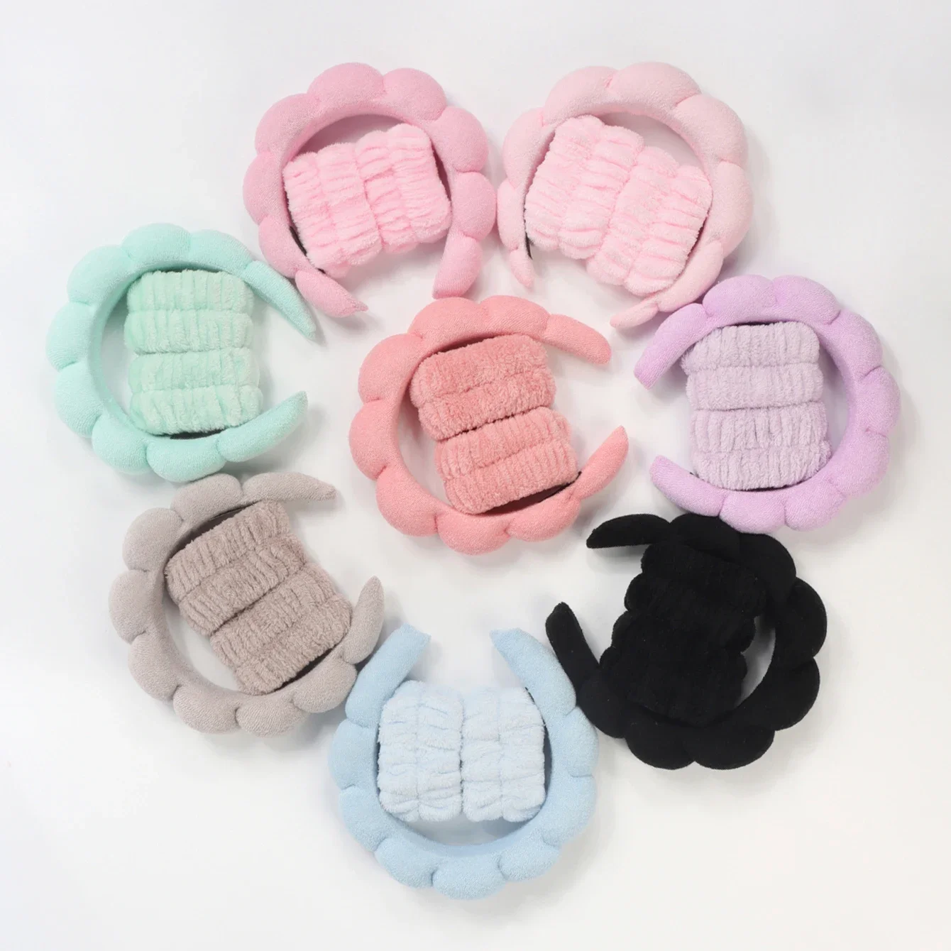 3Pcs 세트 여성용 세탁 및 헤어 액세서리 세탁 및 목욕 클라우드 스폰지 헤어 밴드 메이크업 및 메이크업 제거 머리띠