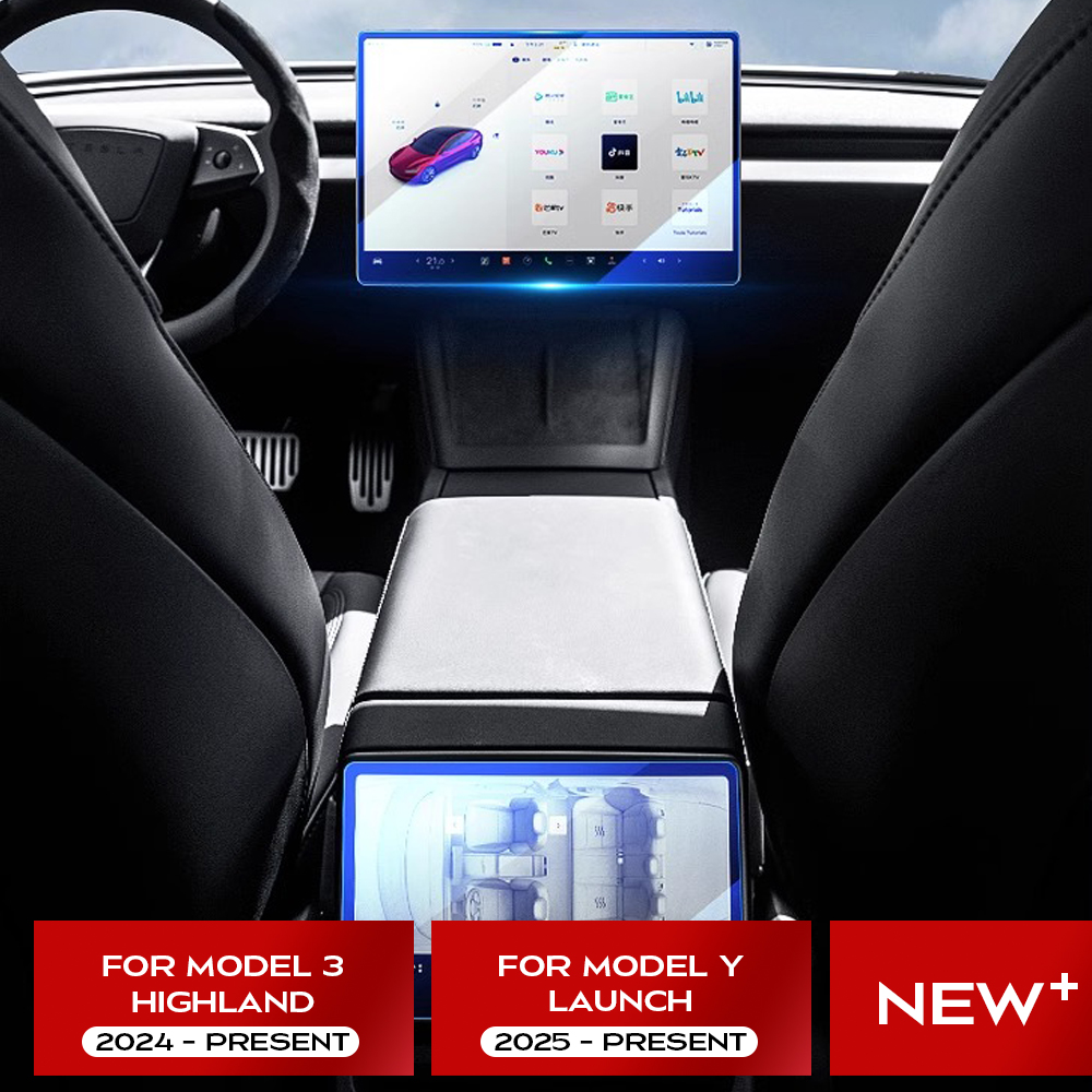Защитная пленка из закаленного стекла для новой Tesla Model 3 Y Launch 2025 Highland 2024, задний ряд, центральное управление, защитный сенсорный экран
