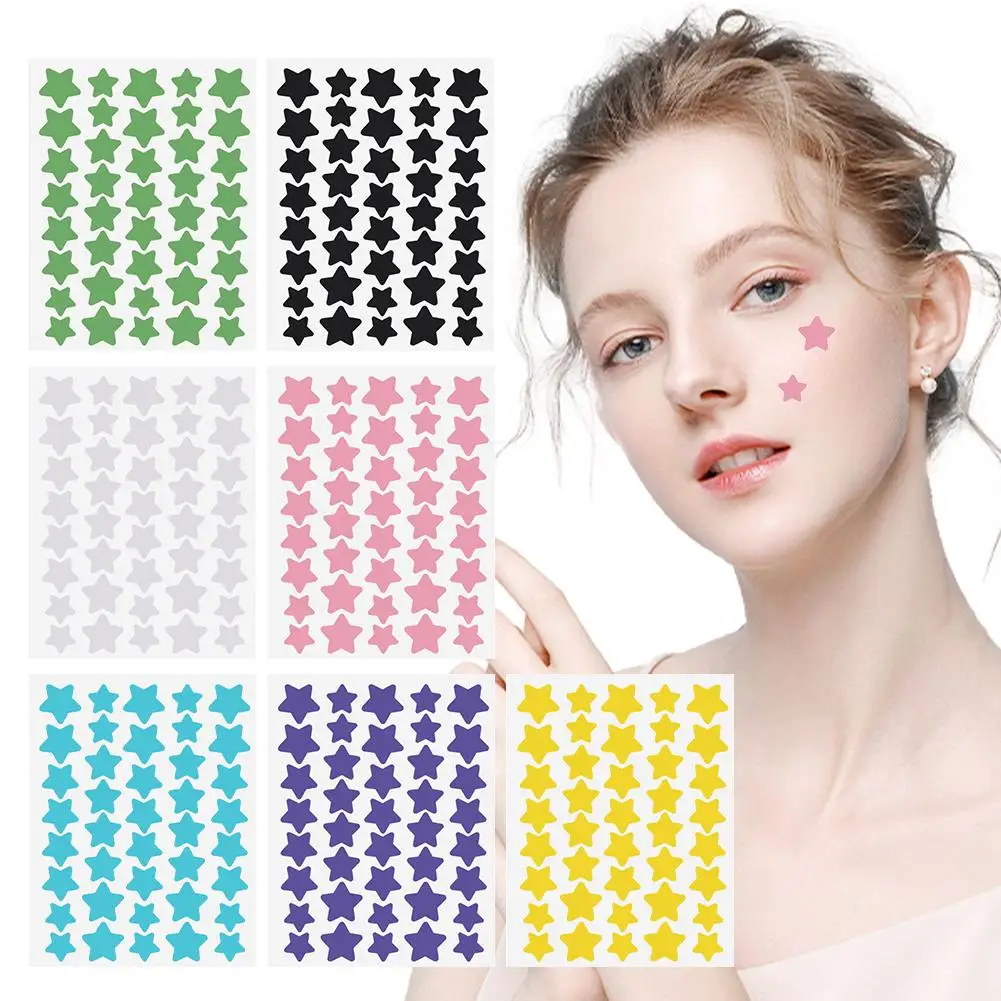 40 ชิ้นที่มีสีสัน PE สิวแพทช์น่ารักรูปดาวสิวสติกเกอร์ที่มองไม่เห็นสิวกําจัดสิว Patch