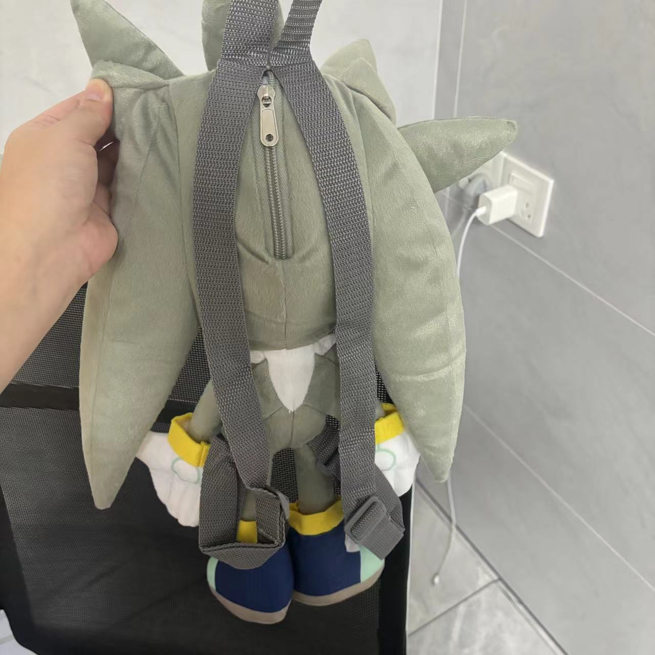 Classic Game Character Black Shadow 55CM Plush Backpack  Anime Silver Doll Children's Comfort Toy Birthday Christmas Gift