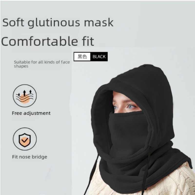 Outdoor Winter Warm Cap addensare cappello in pile impermeabile morbido termico peluche passamontagna cappello con cappuccio collo ciclismo sci Beanie Cap 1 pz