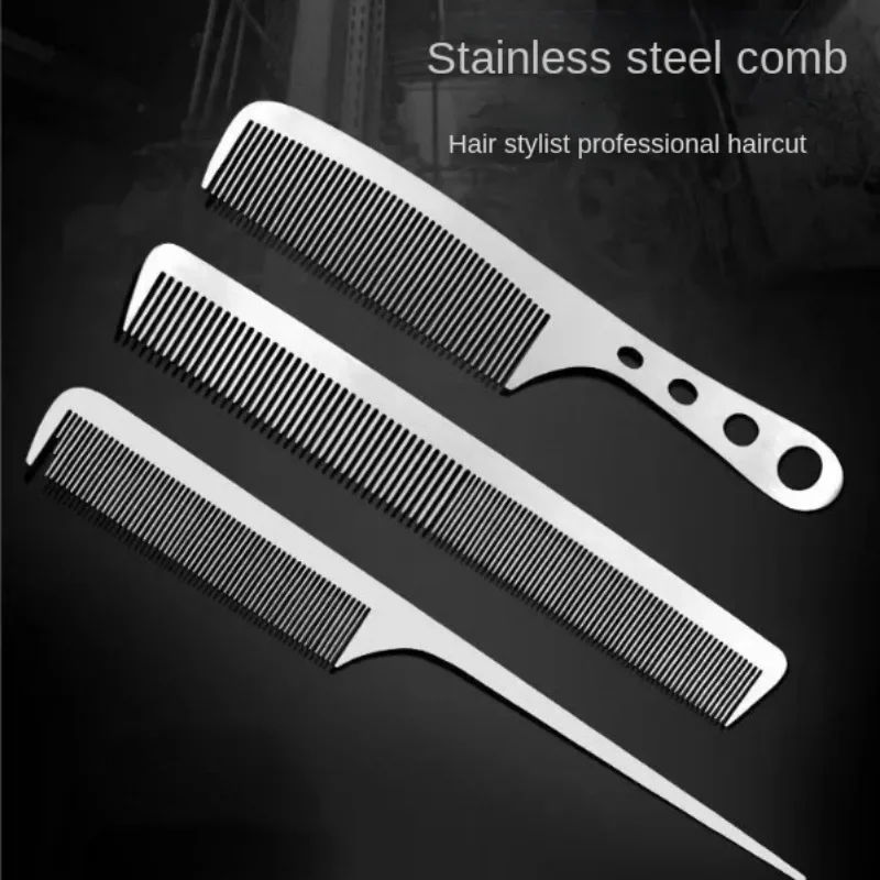 1PC チタン鋼櫛プロフェッショナルサロンヘア理髪帯電防止理髪櫛超薄型ヘアブラシ男性のための