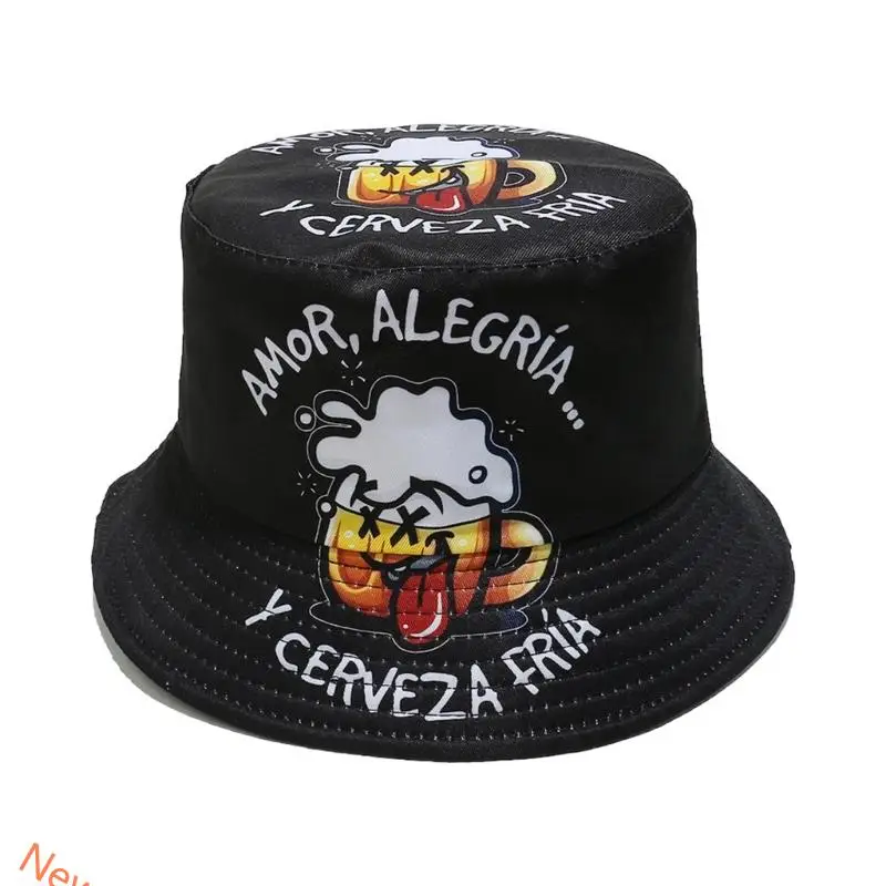 Beur estampado pescador pescador Montaña Camping Hat Octubrefest Unisex Bucket Sombrero