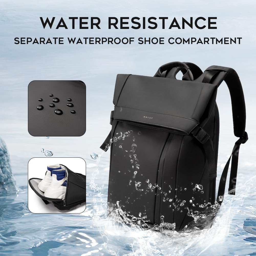 Bange moda masculina mochila 15.6 polegada multifuncional à prova dwaterproof água mochila de viagem diária casual escola com fivela