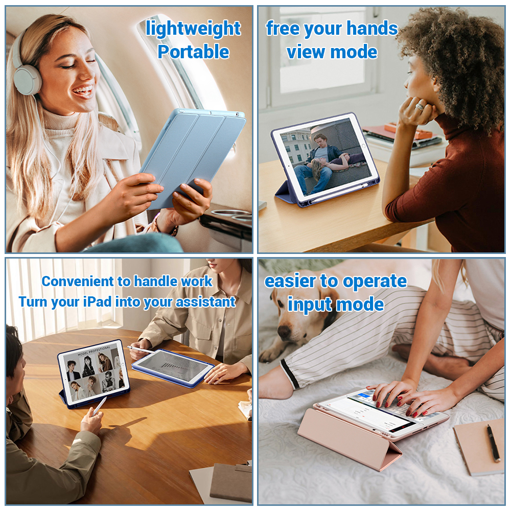 With Pencil Holder Cover For iPad Pro 12.9 2021 10.2 7/8/9/10th Case for Air 2 4 5 Mini 5 6 Portable iPad Pro 11 Generation case
