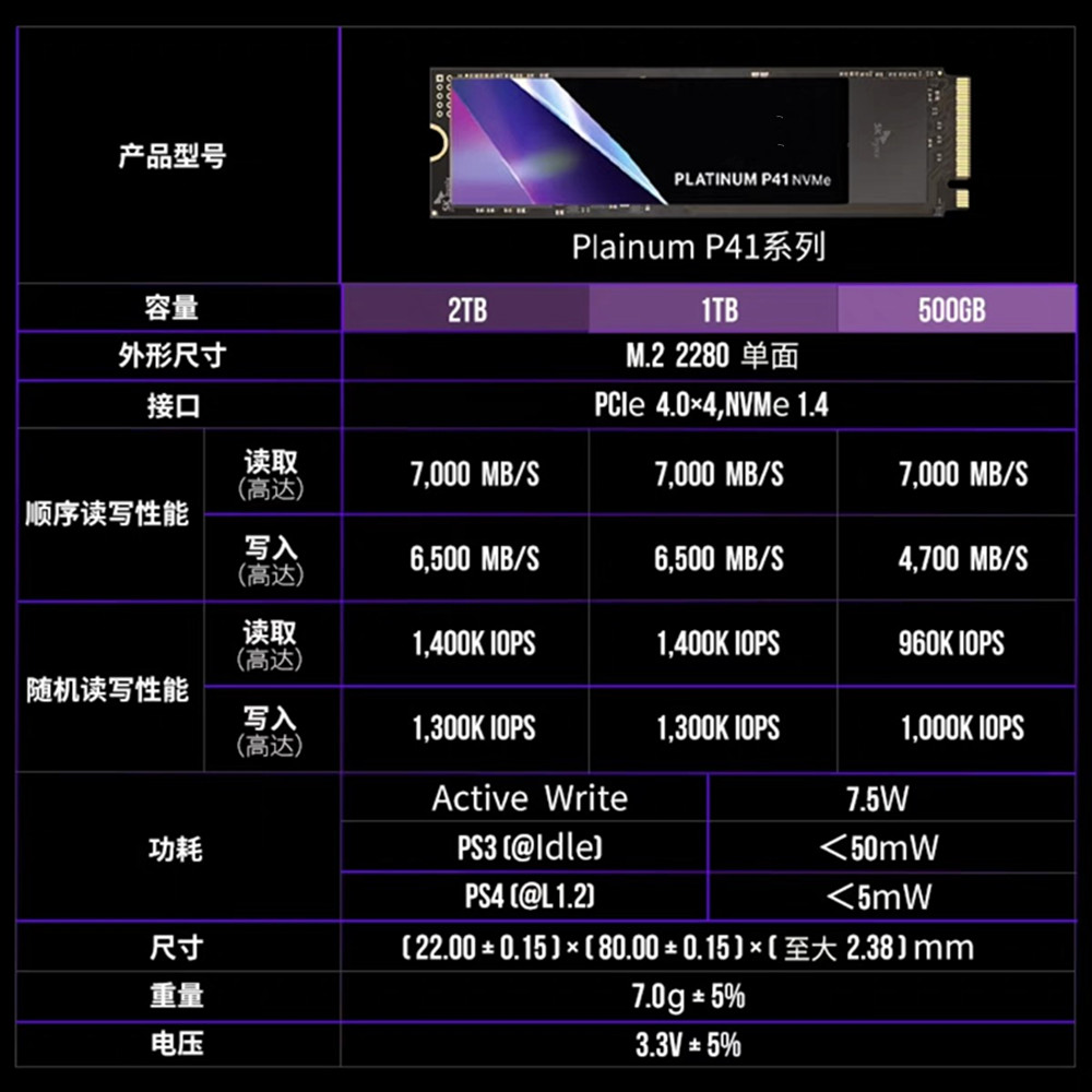Original neue Für SKhynix P41 solid state stick 500G 1TB 2TB M2 nvme geeignet laptop desktop PS5 PCIe4.0x4 unabhängige cache SSD