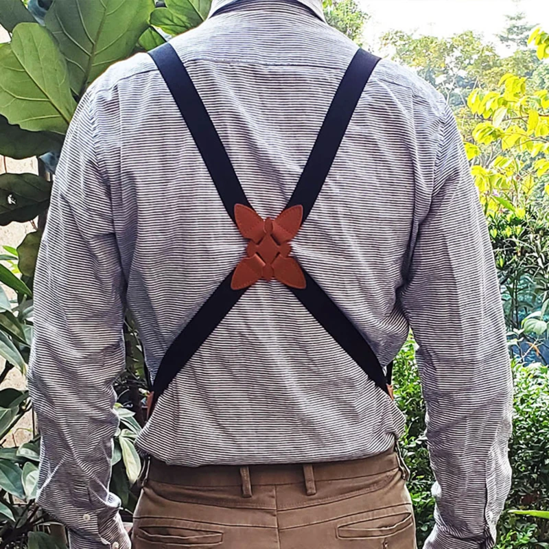 Gun Holster Style Elastic Shoulder Strap Clip Side Back Style Cross Over Adult men's women's Polyester Suspende Elastic Sturdy